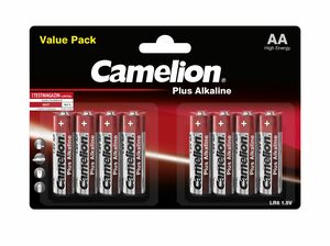 CAMELION Plus Alkaline LR6 AA alkaline batteries can be ordered in large quantities at cheap price from battery wholesale Bauer.