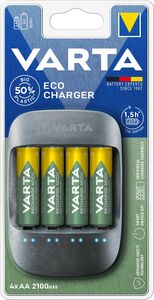 Jetzt VARTA 57680 101 451 Eco charger incl 4x 56816 2100mAh Akku-Ladegerät bei Batteriegroßhandel Bauer bestellen!