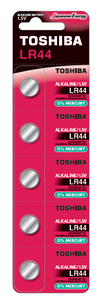 Buy TOSHIBA Alkaline LR44 BL5 lithium coin cells from Bauer Batteries