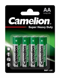 CAMELION Super Heavy Duty R6 AA BL4 - CAMELION Super Heavy Duty R6 AA zinc carbon batteries can be ordered in large quantities at cheap price from battery wholesale Bauer.