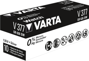 VARTA Watch V377 Silber-Oxid Uhrenbatterie - 10er Verpackung