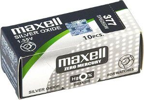 Order MAXELL 377 SR626SW wholesale silver-oxide watch battery from Bauer!